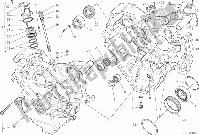 Todas las partes para Par De Medio Cárter de Ducati Diavel Brasil 1200 2014